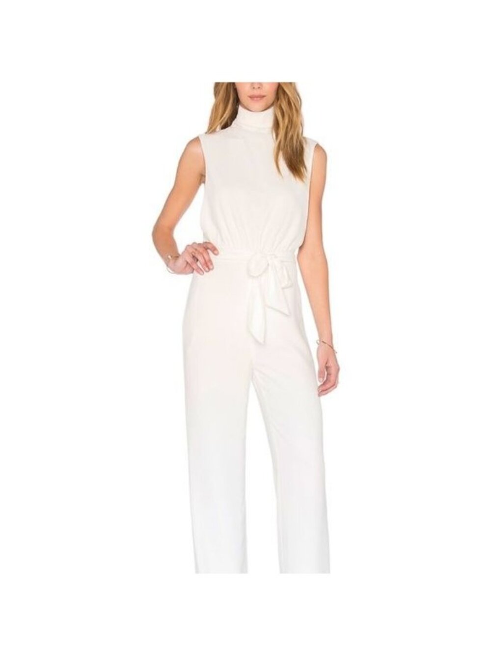 Misha Ottavia White Sleeveless High Neck Belted Jumpsuit NWT - Size XS